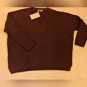 Kettlewell Colours Evie Oversized Merino V Neck Sweater, Size "LL" (US XL-XXL)